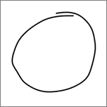 Viser en cirkel tegnet med håndskrift.