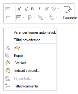 Visio-kontekst eller højrekliksmenu