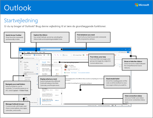Startvejledning til Outlook 2016 (Windows)