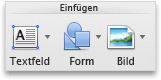 Word-Registerkarte "Start", Gruppe "Einfügen"