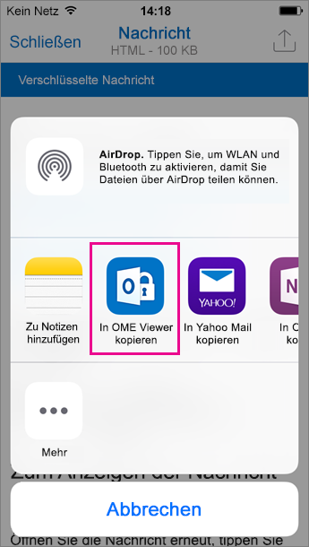 OME Viewer für Outlook für iOS 3