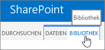 Registerkarten "Bibliothek" und "Durchsuchen" im Menüband