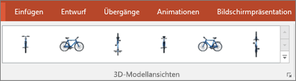Der Katalog "3D-Modellansichten" bietet Ihnen einige praktische Voreinstellungen zum Anordnen der Ansicht Ihres 3D-Bildes.