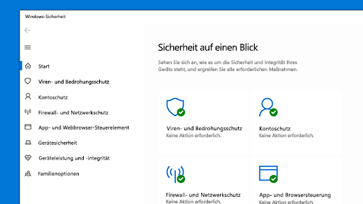Homepage von Windows-Sicherheit