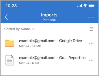 Screenshot zum Importieren einer Datei
