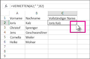 Kombinieren von Texten aus mehreren Zellen in einer Zelle ...