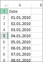 Datumsspalte in Excel