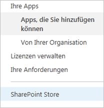 Wählen Sie "SharePoint Store" aus.