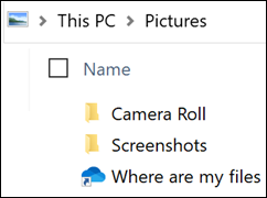 Symbol zeigt, wo meine Dateien sind?