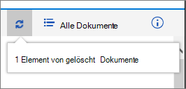 Statuszeile "Löschen" am oberen Bildschirmrand