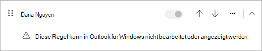 Einige Arten von clientseitigen Regeln, die aus dem klassischen Outlook migriert wurden, können nicht in einem neuen Outlook bearbeitet oder angezeigt werden.