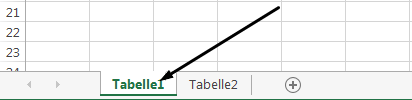 Die Excel-Arbeitsblattregister befinden sich am unteren Rand des Excel-Fensters.