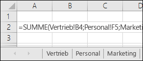 Excel-Formel mit Bezug auf mehrere Arbeitsblätter