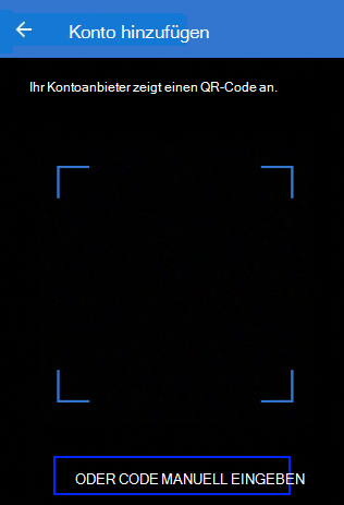 Bildschirm zum Scannen eines QR-Codes