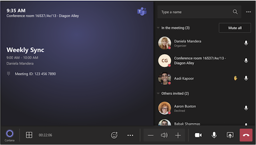 Microsoft Teams-Raum auf Android-Bildschirm