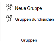 Wählen Sie im Menüband durchsuchen Gruppen