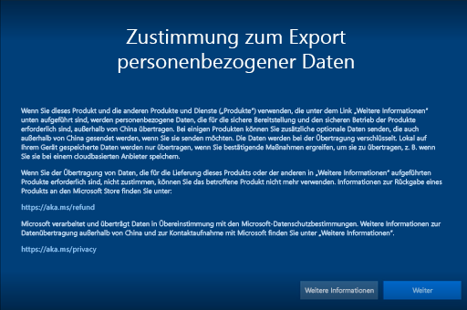 Windows 10-Datenschutzseite