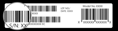 Seriennummer auf der Surface-Verpackung