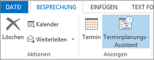 Scheduling Assistant button in Outlook 2013.