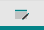 Ein Stiftsymbol mit einem Browserfenstersymbol
