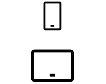 Symbole für Smartphone und Tablet