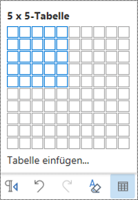 Tabellenraster in Outlook im Web.