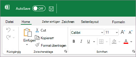 Excel mit dem Design "Coloful"