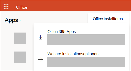 Screenshot von Office.com nach der Anmeldung mit einem Geschäfts-, Schul- oder Unikonto