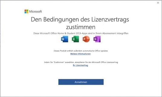 Microsoft Office 2019-Endbenutzer-Lizenzvertrag.