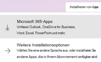 Installieren von Apps auf Microsoft365.com