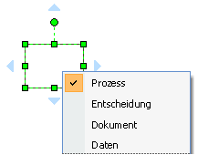 Flussdiagramm-Shapes mit Kontextmenü
