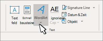WordArt einfügen mit der WordArt-Schaltfläche