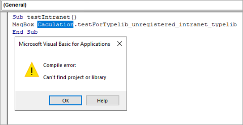 Fehlermeldung, wenn VBA-Bibliotheken blockiert werden