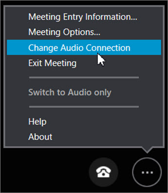 Klicken Sie auf „Audioverbindung ändern“.