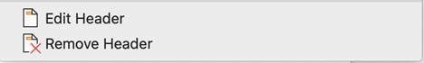 Screenshot zum Bearbeiten der Kopfzeile auf dem Mac