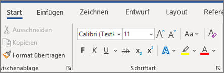 Hinzufügen und Formatieren von Text in Word