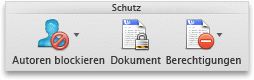 Word-Registerkarte "Überprüfen", Gruppe "Schutz"
