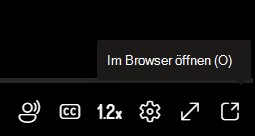 In einem Menü wird eine Option zum Öffnen eines Videos in einem neuen Browser angezeigt.