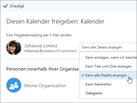 Zusammenarbeit mit Outlook-Kalender - Outlook