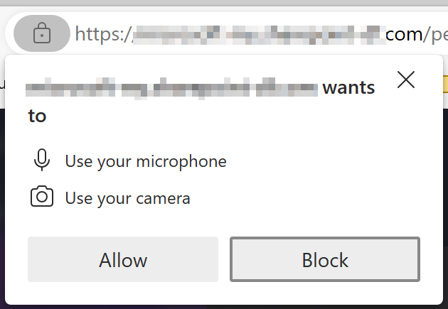 Zulassen, dass Clipchamp auf Ihre Kamera und Ihr Mikrofon zugreifen kann, um eine Bildschirmaufzeichnung zu erstellen