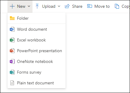 Erstellen eines neuen Elements in OneDrive