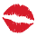 Emoticon mit küssenden Lippen