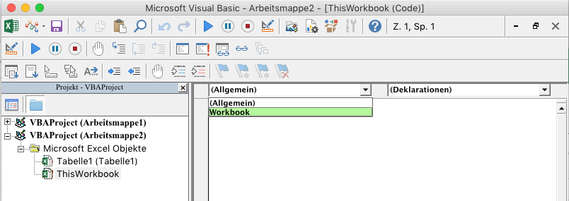 excel visual basic for applications mac