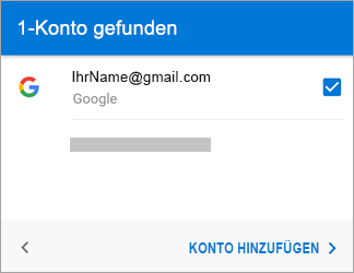 Tippen Sie auf "Konto hinzufügen", um Ihr Gmail-Konto zur App hinzuzufügen.