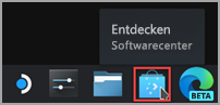 Suchen des Symbols „Softwarecenter ermitteln“ auf der Steam Desktop-Taskleiste.