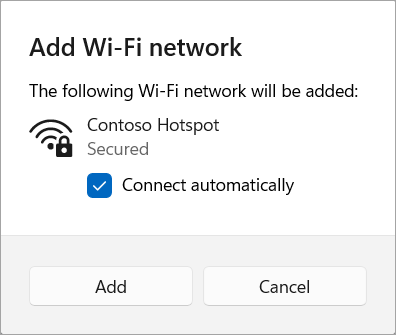 Hinzufügen eines Wi-Fi Netzwerks zu Windows 11.