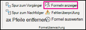 Formeln im Desktop anzeigen