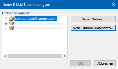 Outlook-Dialogfeld "e-Mail-Zustellung"