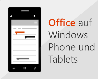 Klicken, um Office Mobile-Apps auf einem Windows 10-Gerät einzurichten