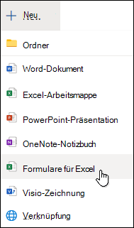 Option ' Formular für Excel einfügen ' in Excel für das Web